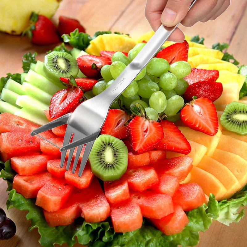 LIFKOME 2pcs Watermelon Fork Cutters Stainless Steel Fruit Slicers for Cutting for Home Kitchen and Gatherings - Image 5