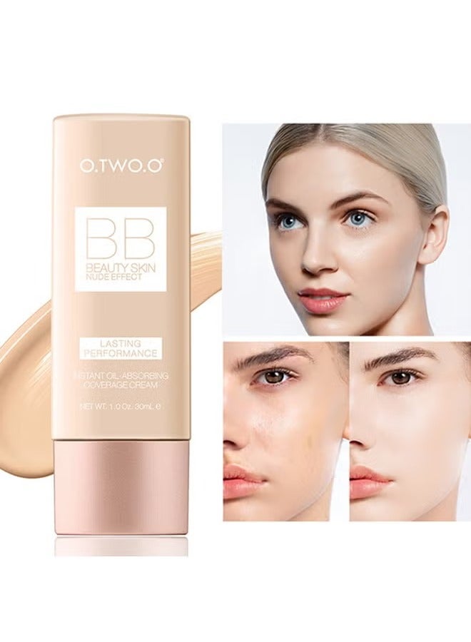 O.TWO.O BB Beauty Skin Nude Effect,Lasting Performance ,Instant Oil-Absorbing Coverage Cream -ivory white - Image 1