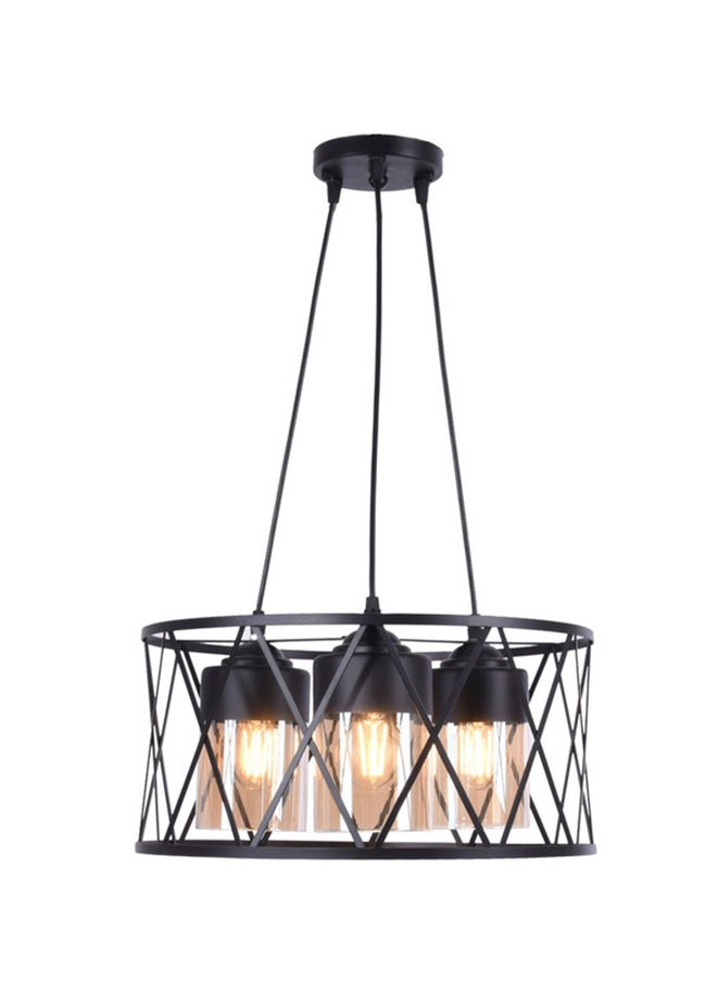 Kandil Egypt Round Lantern 40 Cm/3 Bulb Black 