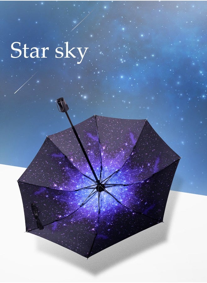 Generic Compact Travel Umbrella,Windproof Waterproof Stick Umbrella Anti-UV Protection Golf UmbrellasSmall Sun or Rain Pocket Umbrella  - Image 1