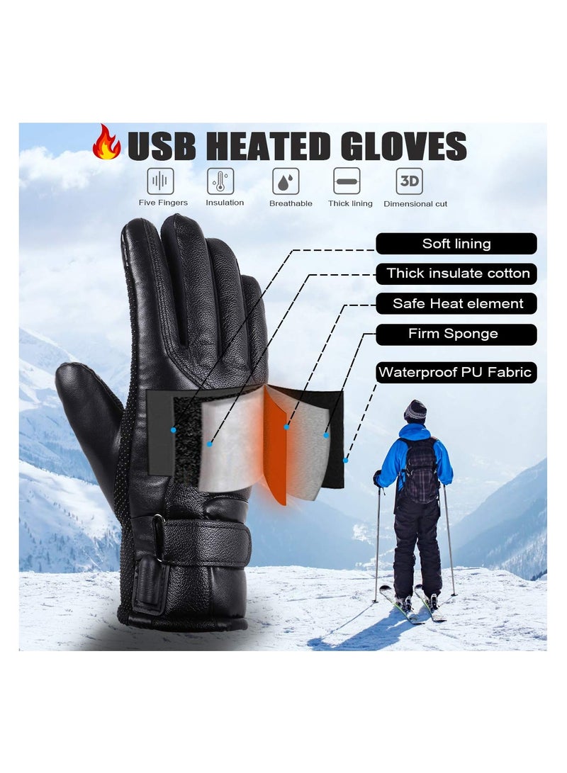 SYOSI USB Heated Gloves, for Men and Women Winter Thermal Gloves, Hand Warmers Electric Heating Gloves, Touchscreen Design, for Motorcycling Cycling Working Skiing Hiking Camping Fishing - Image 2