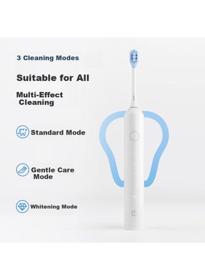 JD.com Jd Jz Sonic Electric Toothbrush Lite Blue 3 Modes + 2 Soft Vibration Silicone Brush Heads + Storage Box Long Battery Life Toothbrush Adult Electric Toothbrush Children Couples Birthday Gift Men - Image 2