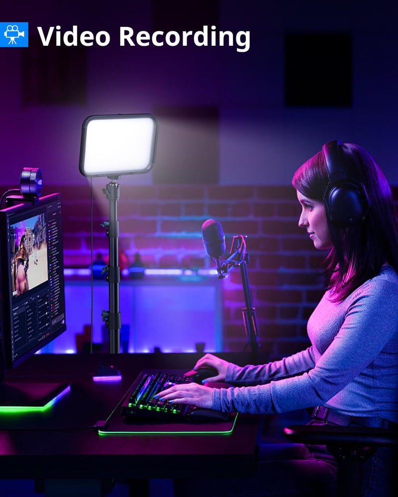 UBeesize 2-Pack RGB Photography Lighting, Studio Lights with Adjustable Tripod Stand and Ball Head, Video Light for Video Recording, Live Streaming, Makeup - Image 3