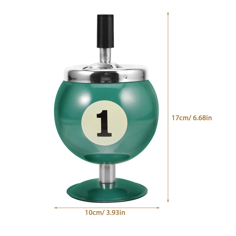 Automatic Push Down Windproof Ashtray Fire Resistant Metal Compact Design For Home Office - Image 3
