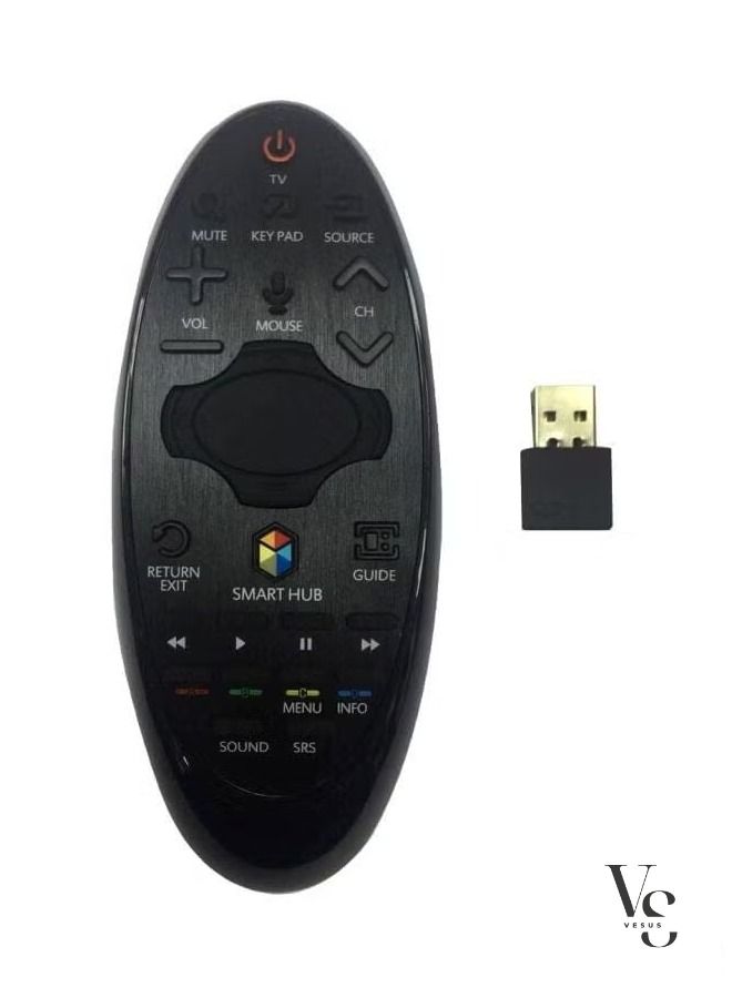 vesus Replacement Remote Control With Wireless Adapter For Samsung Smart TV 12x5.4x1.8cm Black