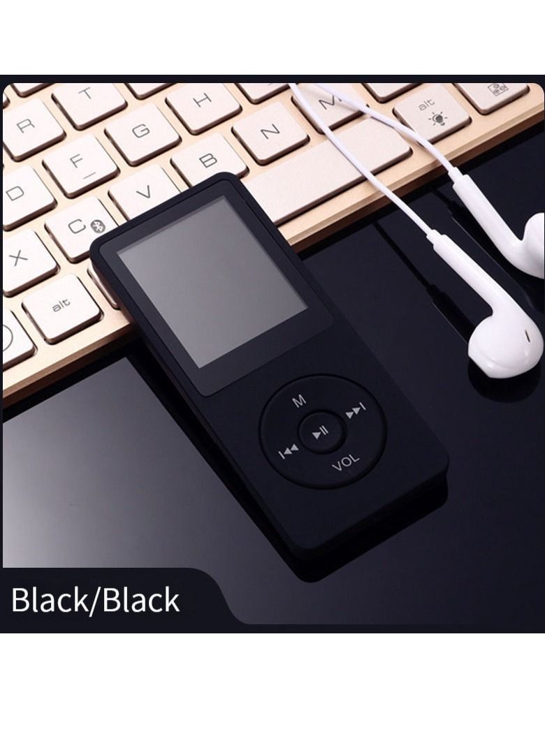 Mini Walkman MP3 MP4 Student Sports Music Player with Screen and Insertable Card (Black) - Image 5