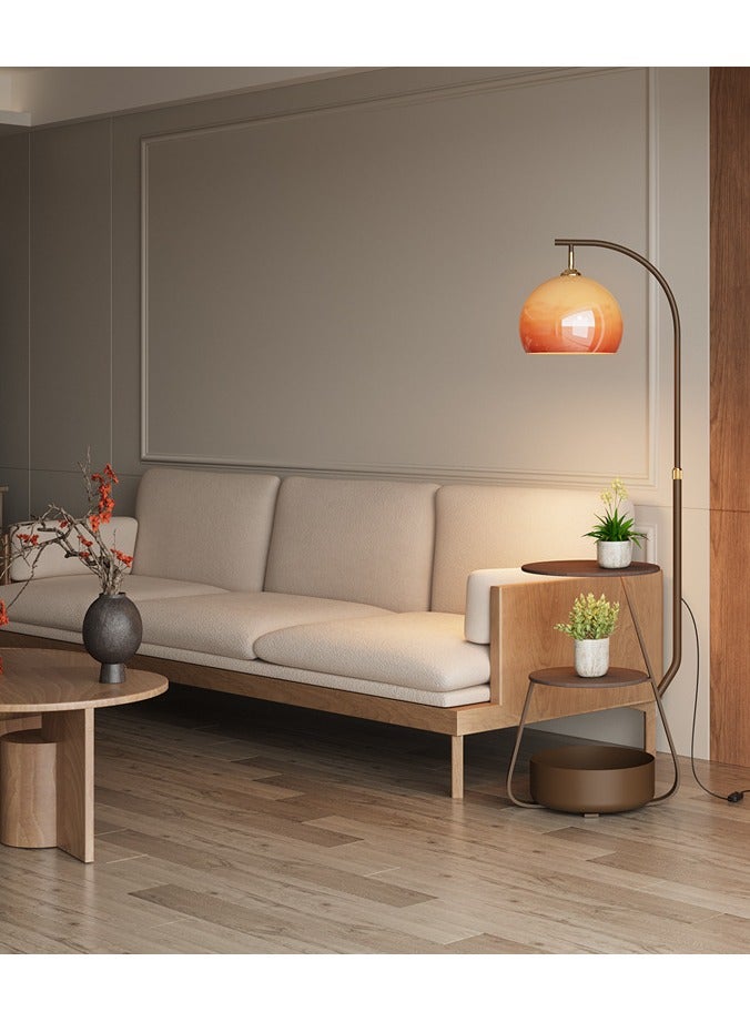 Living Room Sofa Corner Floor Lamp with Storage Rack Cream Style High-Level Vertical Table Lamp Bedroom Bedside Table Lamp - Image 4