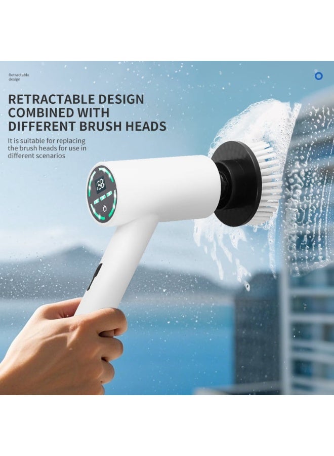 Aideli Electric Spin Scrubber, Cordless Power Cleaning Brush with 9 Replaceable Brush Heads, 3 Adjustable Speeds, Extension Handle, IPX7 Waterproof for Bathtub, Tile, Floor, Bathroom & Car - Image 4