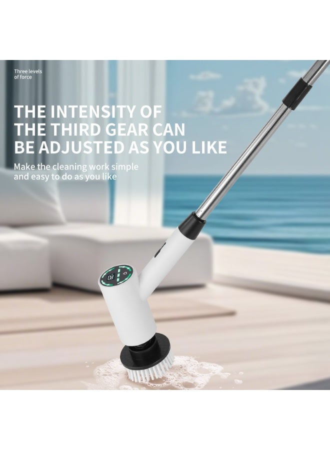 Aideli Electric Spin Scrubber, Cordless Power Cleaning Brush with 9 Replaceable Brush Heads, 3 Adjustable Speeds, Extension Handle, IPX7 Waterproof for Bathtub, Tile, Floor, Bathroom & Car - Image 5