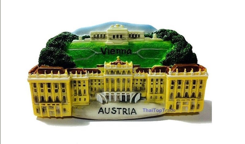WitnyStore Tiny Schnbrunn Palace and Garden in Hietzing Vienna Austria Central Europe Tourist Attractions Resin Refrigerator Magnet Traveler Souvenir Gift Memento 3D Fridge Magnets