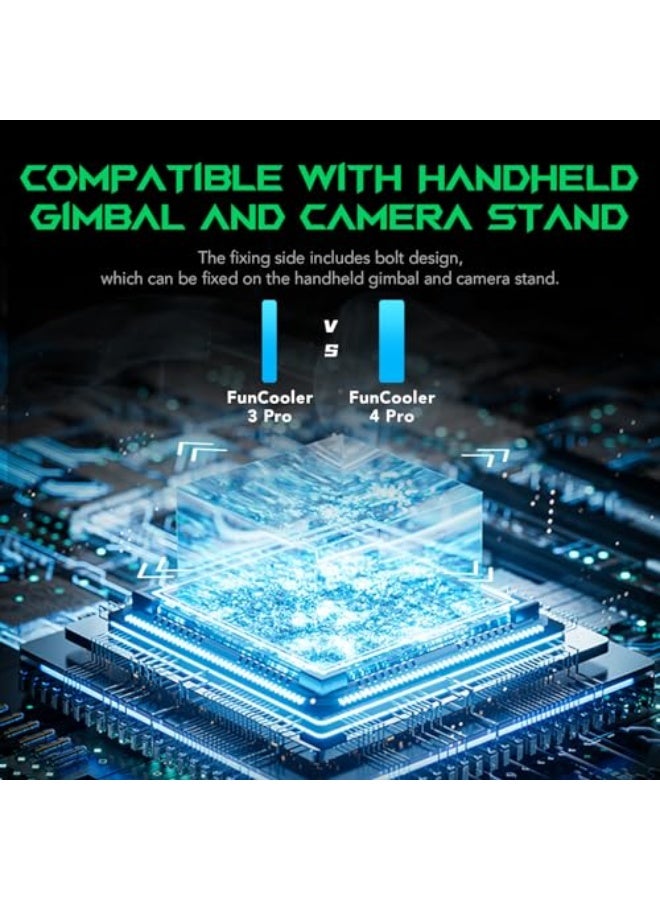 بلاك شارك مروحة تبريد بلَاك شَارك للجوال للألعاب فَن كولر 4 برو، مروحة تبريد بقوة 27 واط مع مؤقت للنوم/إعدادات سرعة المروحة لأجهزة آيفون/أندرويد بحجم 2.6-3.5 إنش، إضاءة RGB - Image 5