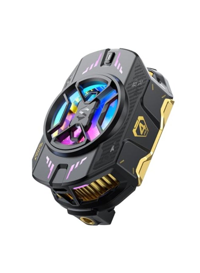 بلاك شارك مروحة تبريد بلَاك شَارك للجوال للألعاب فَن كولر 4 برو، مروحة تبريد بقوة 27 واط مع مؤقت للنوم/إعدادات سرعة المروحة لأجهزة آيفون/أندرويد بحجم 2.6-3.5 إنش، إضاءة RGB - Image 1