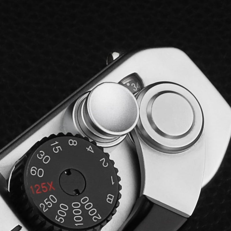 Haoge زر تحرير الغالق المعدني لكاميرات فوجي فيلم XE4 XE2 XE2S XE3 XT4 XT2 XT3 XT10 XT20 XT30 X-T30 XPro1 XPro2 xx-pro3، لايكا M Type240 M-Monochrom، هاسيلبلاد 503CW رمادي فضي مقعر - Image 3