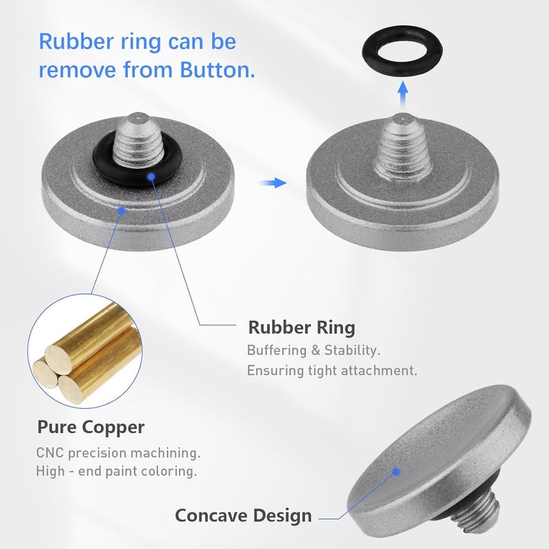 Haoge زر تحرير الغالق المعدني لكاميرات فوجي فيلم XE4 XE2 XE2S XE3 XT4 XT2 XT3 XT10 XT20 XT30 X-T30 XPro1 XPro2 xx-pro3، لايكا M Type240 M-Monochrom، هاسيلبلاد 503CW رمادي فضي مقعر - Image 4