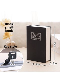 Generic Small Cash Box Piggy Bank Children's Household Storage Book Safe Code Box With Lock Small Lock-Color:Small Key Black Upgraded Thickened Steel Plate  - Image 1