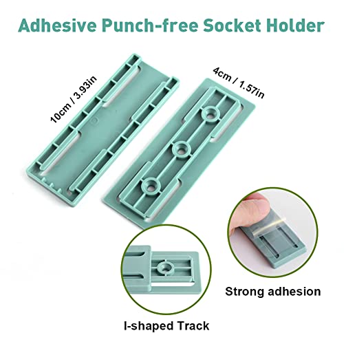 Jaxbo 18 Pcs Adhesive Punch-Free Socket Holder ，Power Strip Fixator Wall Mount with Self Adhesive Power Strip for Organizing Cable Wires - Image 2