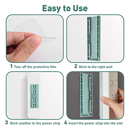 Jaxbo 18 Pcs Adhesive Punch-Free Socket Holder ，Power Strip Fixator Wall Mount with Self Adhesive Power Strip for Organizing Cable Wires - Image 4