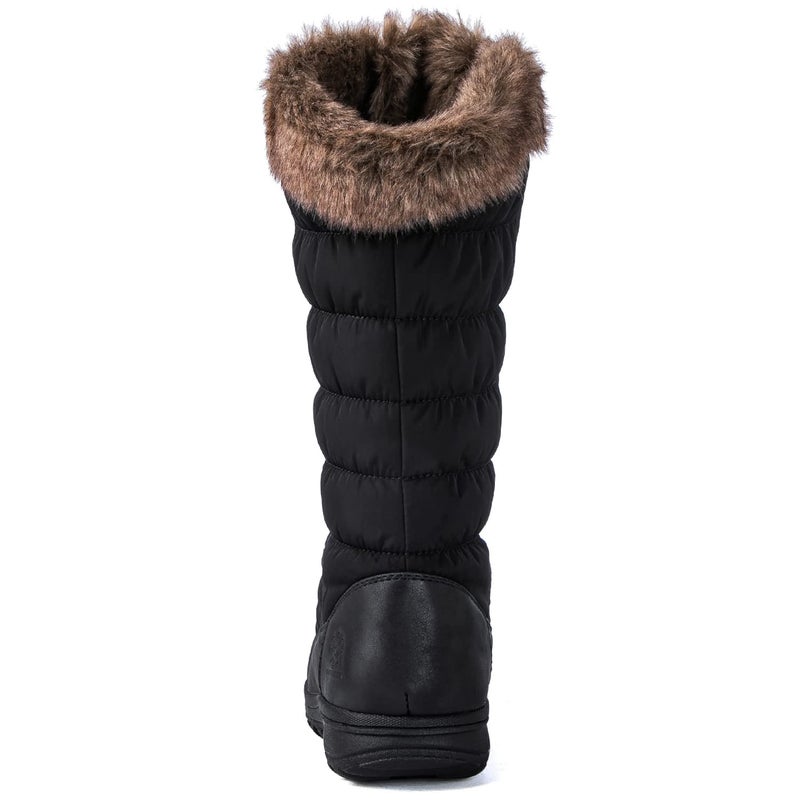 GLOBALWIN Women's Snow Boots Waterproof Mid-Calf Winter Boots For Women With Warm Fleece Lining and Stylish Faux Fur Collar â€“ Non-Slip Insulated Outdoor Shoes Black Fur Boots Size 8M - Image 5