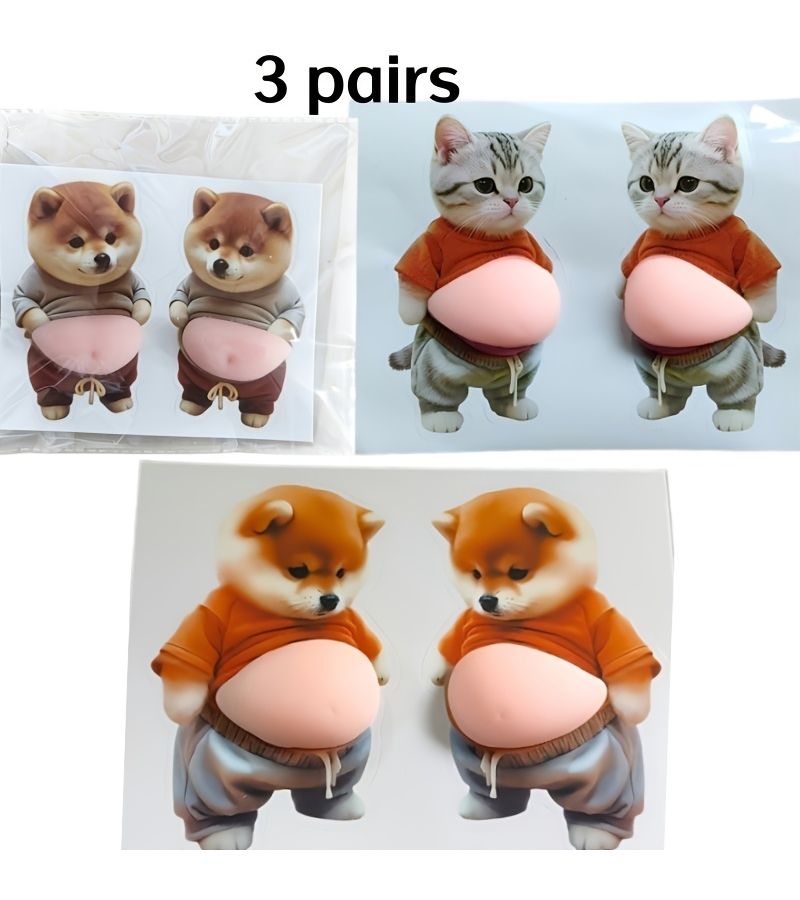 3 Pairs Pet Door Stoppers Soft Adhesive Anti Collision Pads for Car Mirrors - Image 3