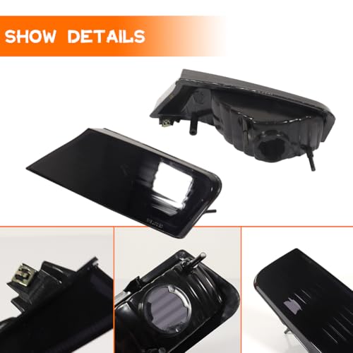 Tonsya For 2008 2009 2010 2011 2012 Jeep Liberty Front Bumper Signal Side Marker housing Smoked Lens 57010124AA-PFM, 57010125AA-PFM，‎CH2520145, CH2521145 - Image 2
