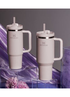 Stanley Stanley Quencher H2.0 Flow State 40oz Rose Quartz Stainless Steel Vacuum Insulated Tumbler with Lid and Straw for Water and Iced Tea, Cold Retention in Pack of 1 & 2  - Image 2