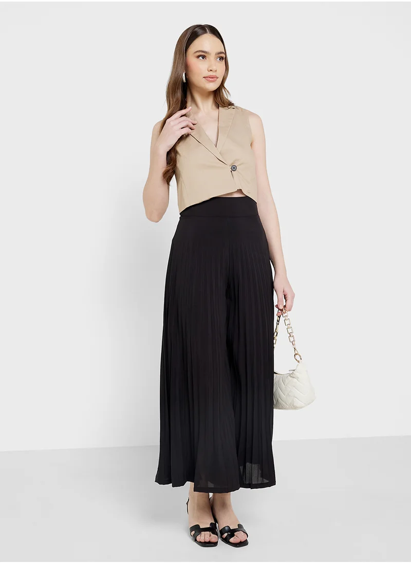 ELLA Flared Bottom Pants With Pleats