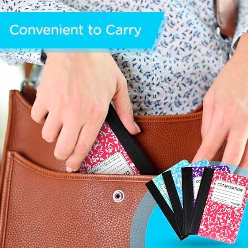 Manaloom Mini Composition Notebooks, Small Pocket Sized Notebook, for Kids, Students, College Office, Journaling Notebooks, 4 Colors - 4.5" x 3.25" - 80 Sheets/Book - (12 Pack) - Image 4