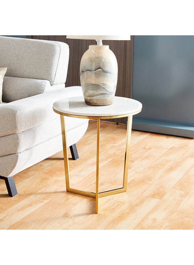 Home Box Willow Marble Top End Table 50x55x50 cm  - Image 1