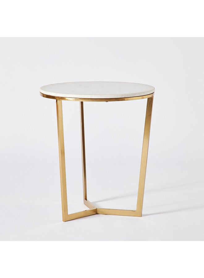 Home Box Willow Marble Top End Table 50x55x50 cm  - Image 5
