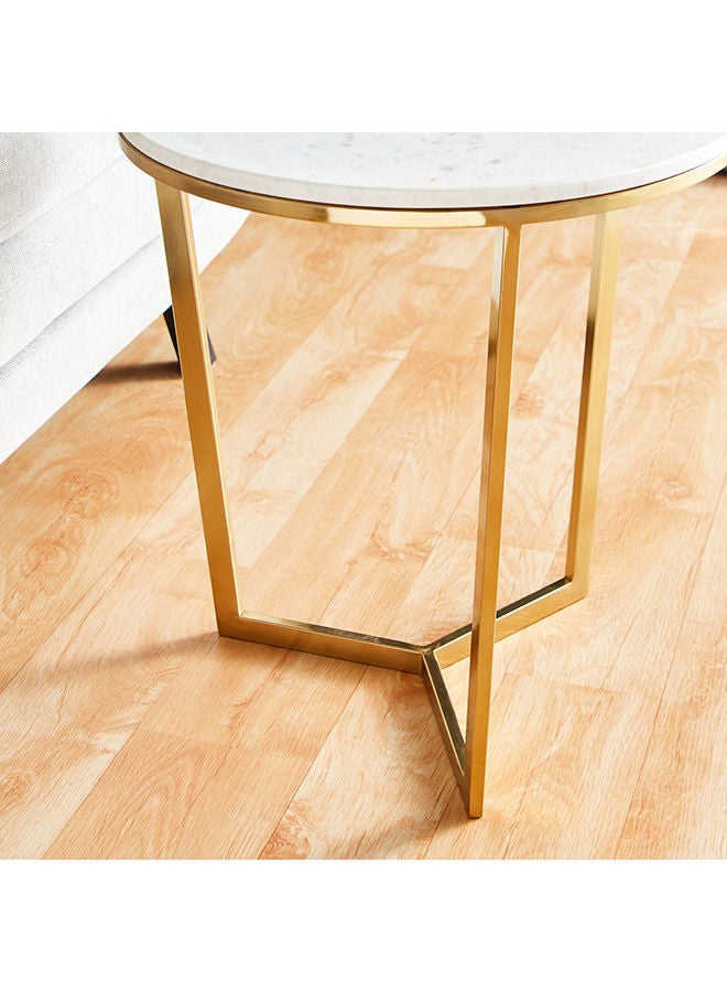 Home Box Willow Marble Top End Table 50x55x50 cm  - Image 3