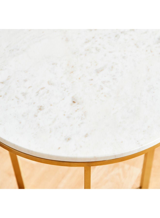Home Box Willow Marble Top End Table 50x55x50 cm  - Image 2
