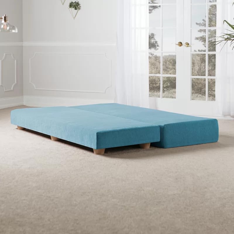 LEGACY OF COMFORT LEGACY OF COMFORT Frohna Daybed FoldOut Bench Premium Chenille for Living Room Light Blue  - Image 2