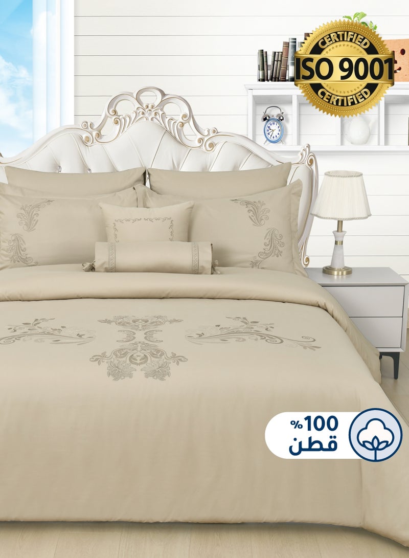 Master Home Textile MASTER Cotton Embroidery Comforter Sets, Fits 200 x 200 cm Double Size Bed, 8 Pcs King Size, 200 TC Cotton  - Image 1