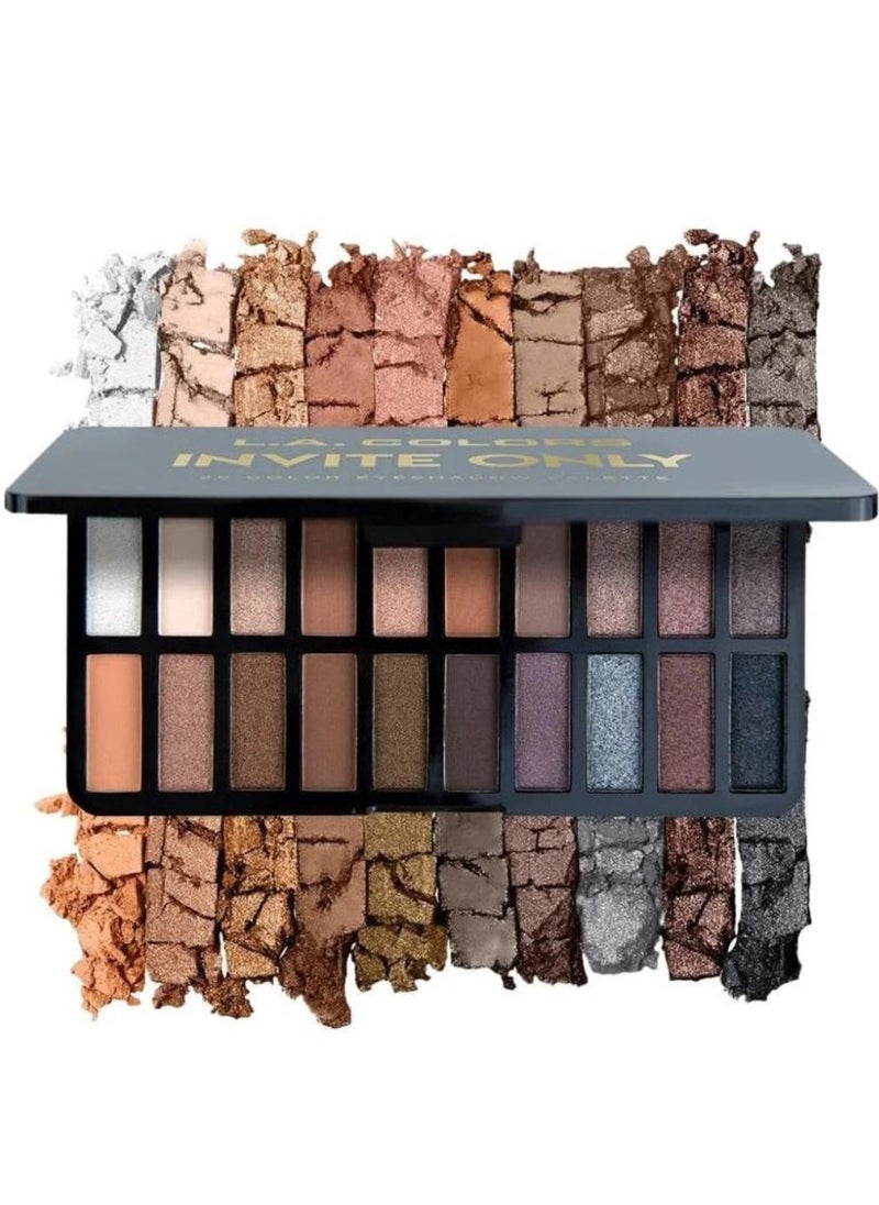 LA Colors L.A. Colors 20 Color Eyeshadow Palette with Mattes, Shimmers, and Metallics Invite Only 22g  - Image 2