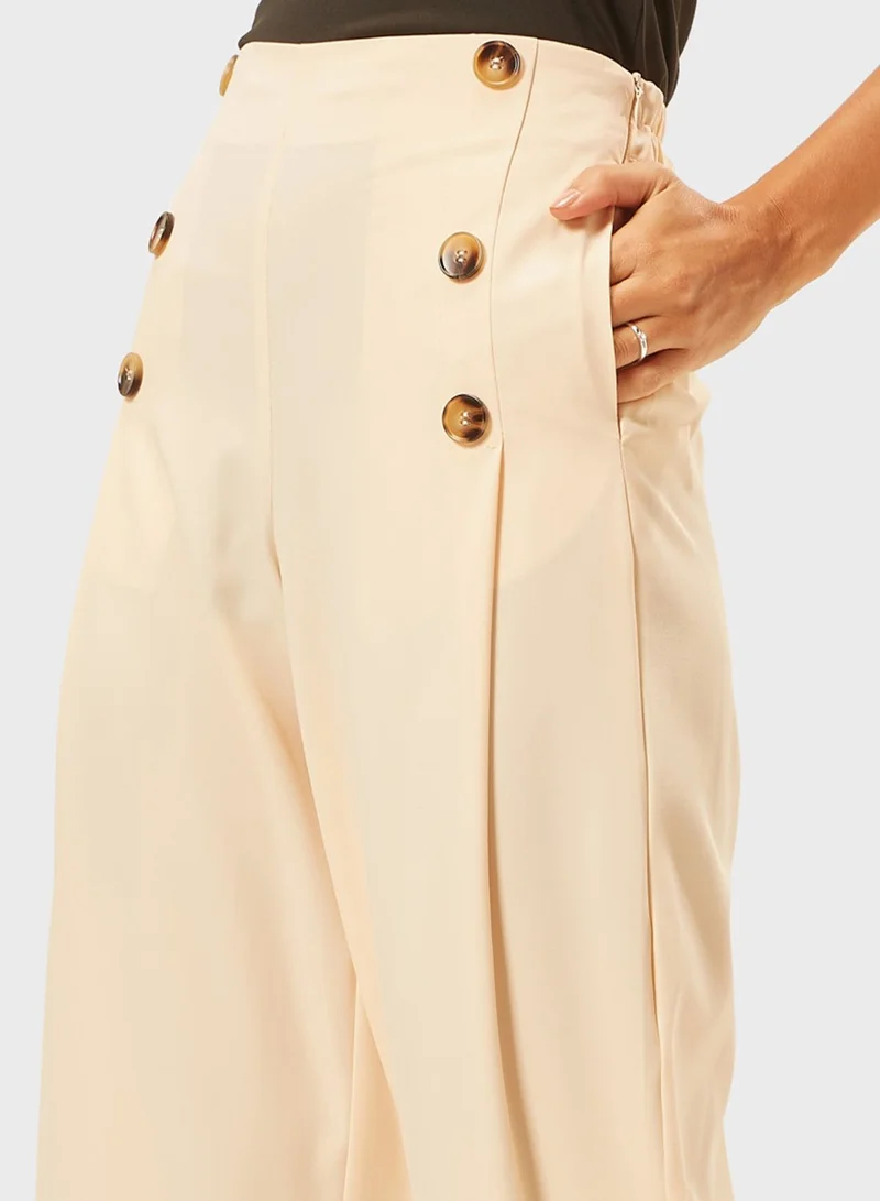 2Xtremz Wide Leg Button Detail Pants