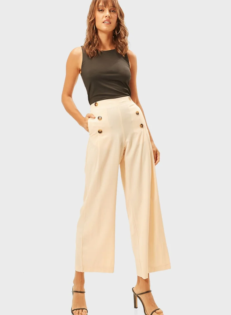 2Xtremz Wide Leg Button Detail Pants