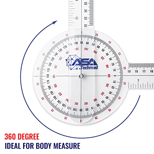 ASA Techmed مجموعة ASA TECHMED كاملة من الجونيو متر 6 قطع + شريط قياس الجسم - العلاج الطبيعي، العلاج المهني، اللياقة البدنية، مسطرة الزاوية الطبية 12/8/6 بوصات - Image 2