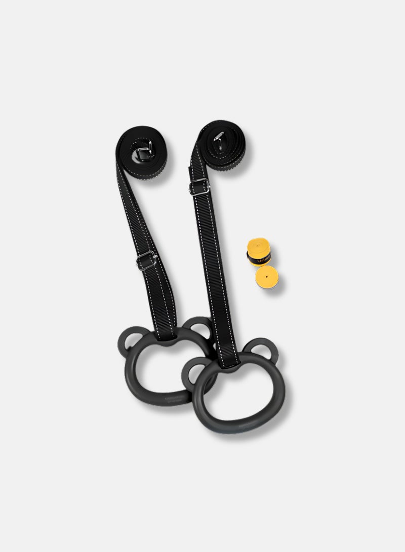 KANGAROO Kids Gymnastics Rings for Caldrin Exercise Indoor Gym Ring Kids Gymnastics Rings with Adjustable Straps  - Image 1