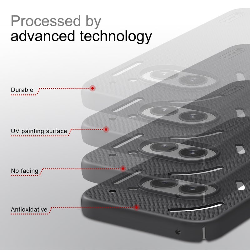 HuHa Case Cover For Nothing Phone 2a / 2a Plus NILLKIN Frosted Shield Phone Protective Case(Black) - Image 5