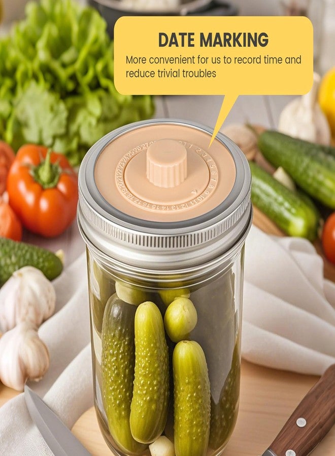 Mfacoy أغطية تخمير Mfacoy Airlock لبرطمانات ماسون ذات الفتحة الواسعة، وأنابيب التخليل، وأغطية التخمير، ومجموعة تخمير مخلل الملفوف ومجموعة التخليل، وصمام Airlock أحادي الاتجاه بدون ماء - خالٍ من مادة BPA (البرطمان غير متضمن) - Image 5