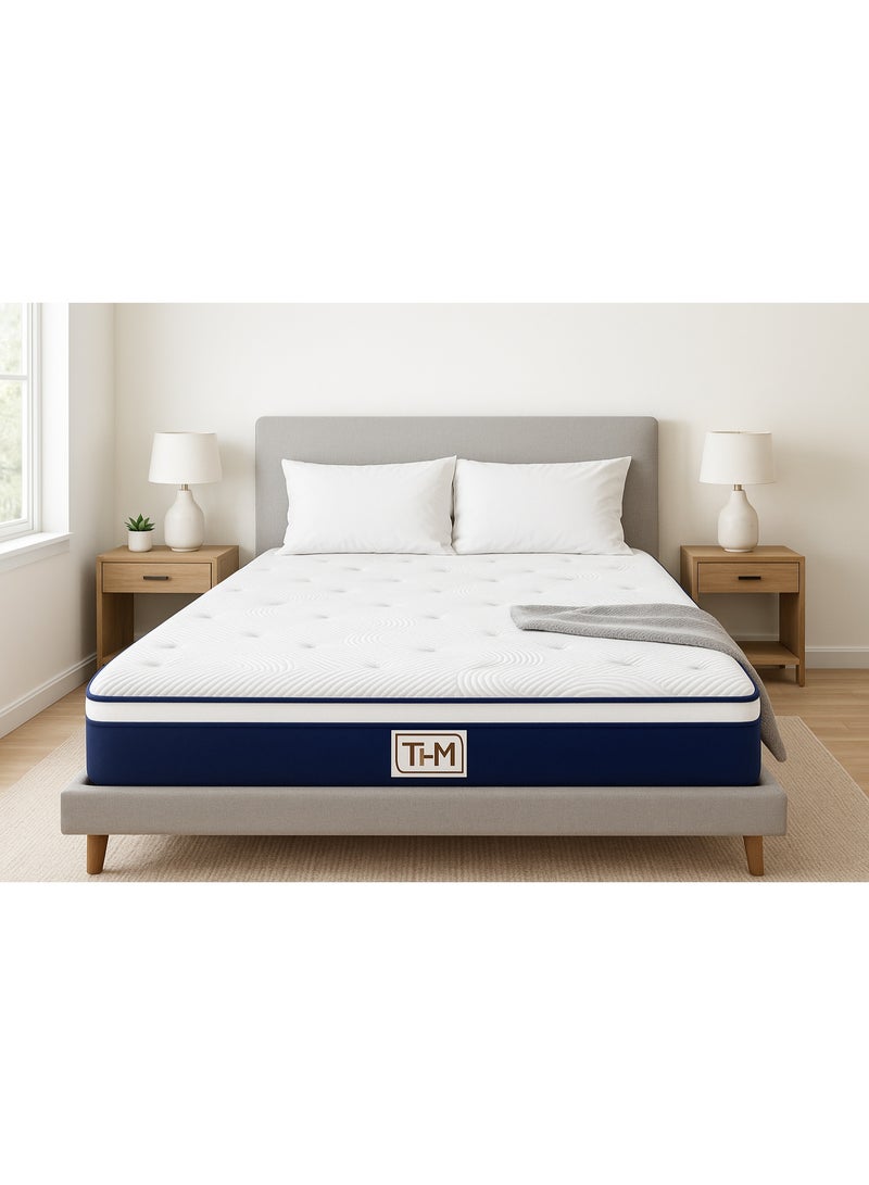 The Home Mart Home Mart 25 CM California Queen Hybrid Mattress 160x200 cm | Medium Firm Memory Foam & Pocket Spring Mattress | Pressure Relief | Motion Isolation | Breathable Comfort | Durability - Image 4
