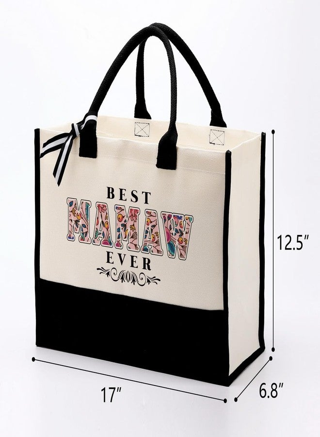 Gkwa Cotton Canvas Tote Bag for Women, Canvas Tote Bag for Gifting, Totes Bags Gift for Mamaw, Best Mamaw Ever Gifts Travel Bags, Gift for Birthday Mother's Day - Image 2