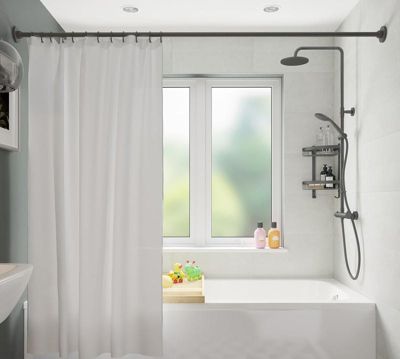 Croydex Professional Plain White Water-Resistant Textile Shower Curtain 1800 X 2100mm - Image 5