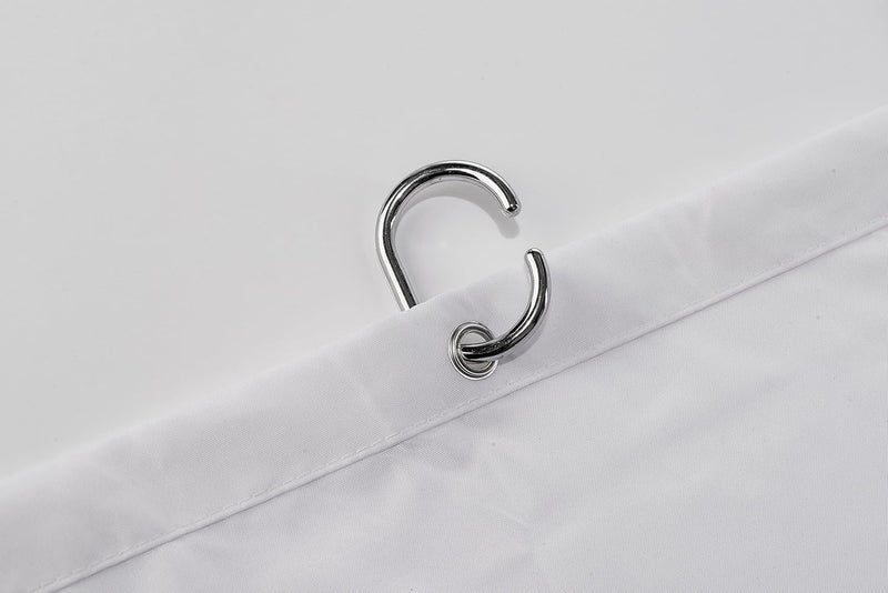 Croydex Professional Plain White Water-Resistant Textile Shower Curtain 1800 X 2100mm - Image 4