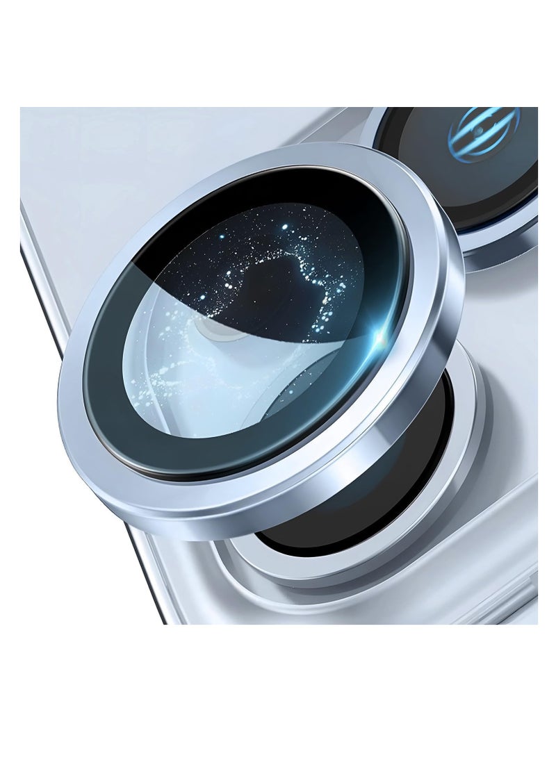 Camera Lens Protector for iPhone 14 (6.1 inch) and iPhone 14 Plus (6.7 inch), 9H Tempered Glass Metal Ring Camera Cover Film [Case Friendly... - Image 3