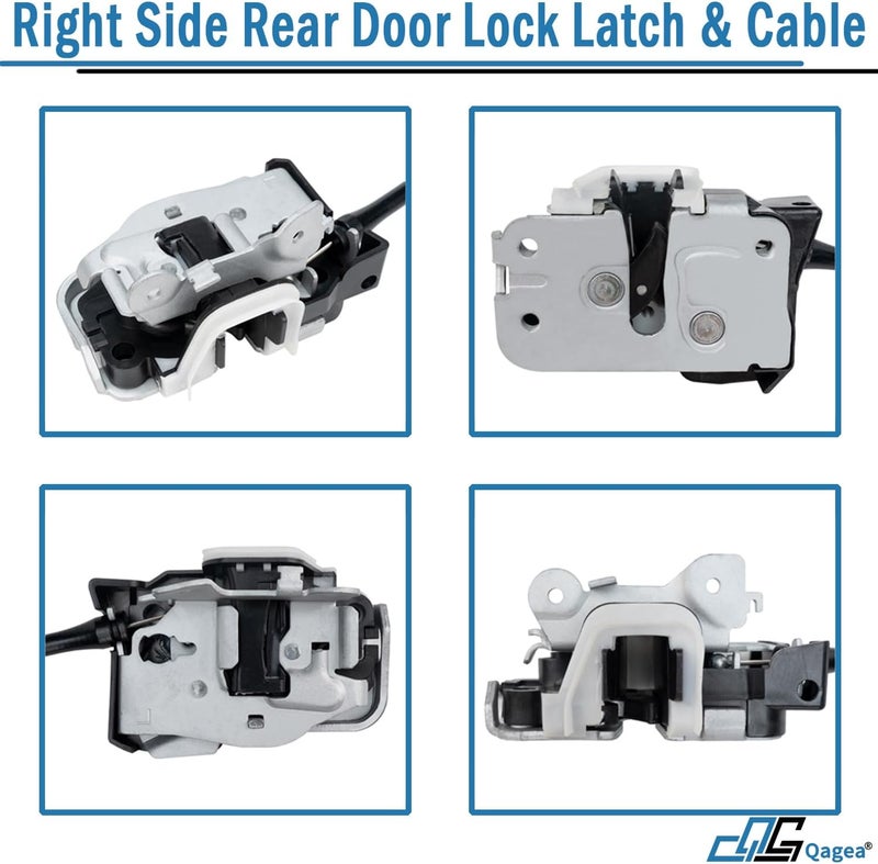 Qagea Rear Door Lock Latch & Cable - Right Passenger Side for 1999-2007 Ford F250 F350 F450 F550 Super Duty - Image 3