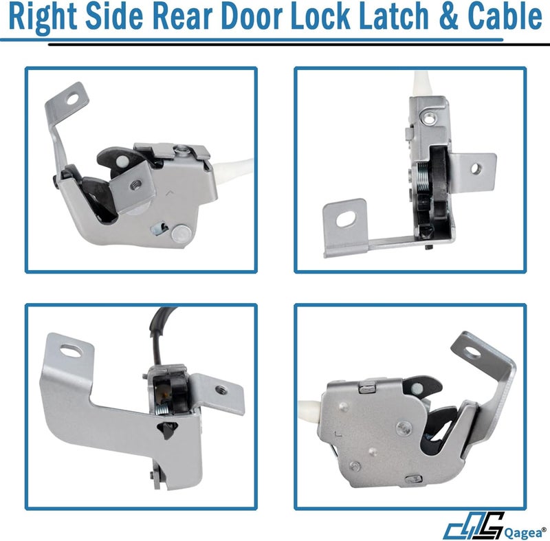 Qagea Rear Door Lock Latch & Cable - Right Passenger Side for 1999-2007 Ford F250 F350 F450 F550 Super Duty - Image 4