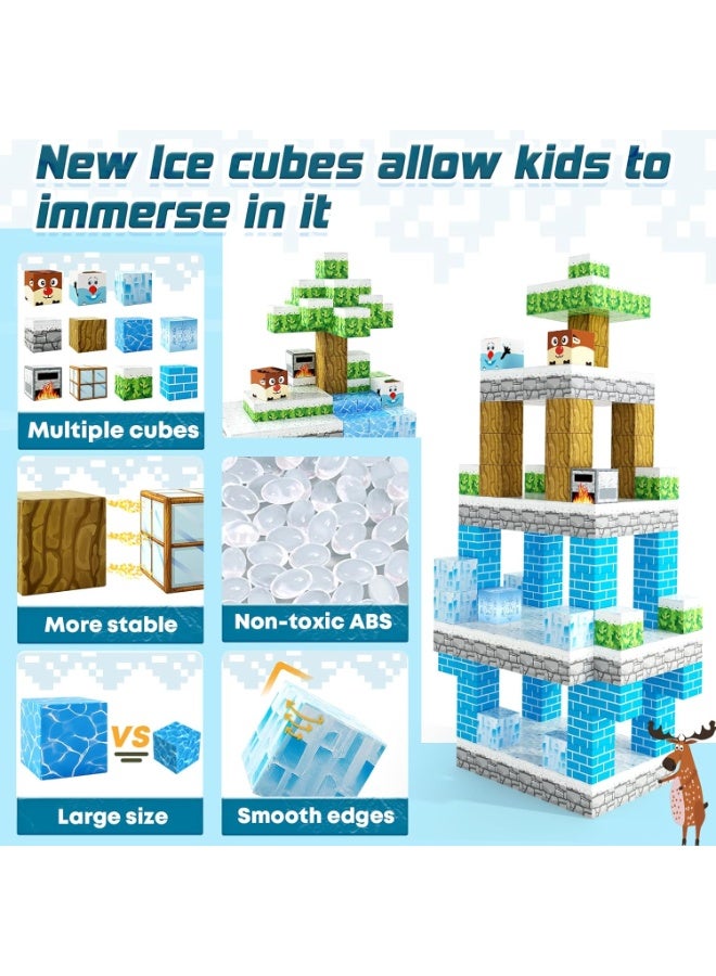 145pcs Ice Mine crafts Game Magnetic Building Blocks - STEM Educational Toy for Kids, Safe ABS Non-Toxic DIY Construction Set with Strong Magnets (Ages 5-12) - Image 4