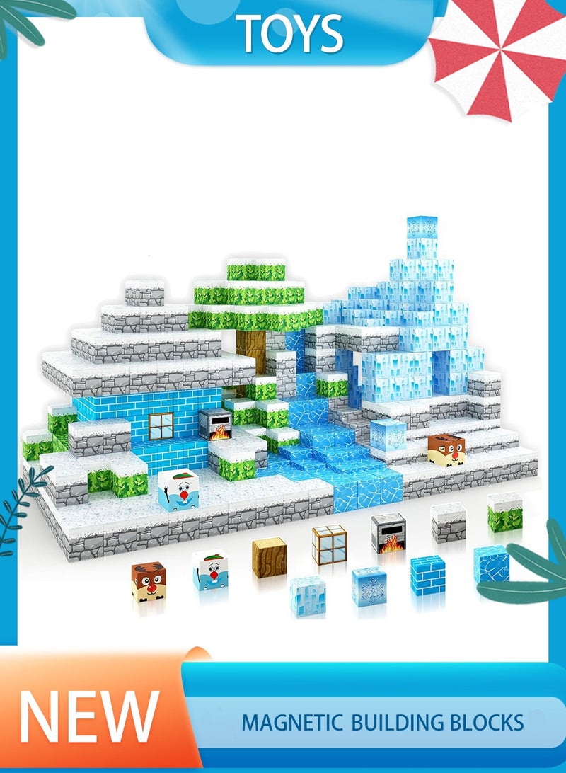 145pcs Ice Mine crafts Game Magnetic Building Blocks - STEM Educational Toy for Kids, Safe ABS Non-Toxic DIY Construction Set with Strong Magnets (Ages 5-12) - Image 1