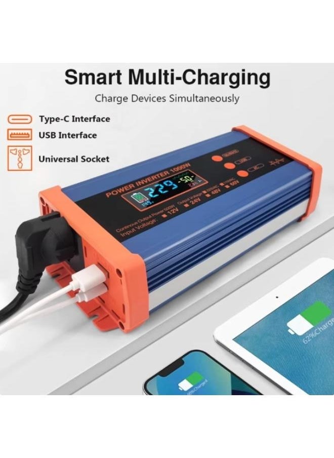 Generic 1000W Car Inverter DC 12V 24V to AC 220V Auto Transformer Converter Car Adapter  - Image 3